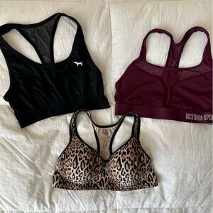 Victoria's Secret racer-back Sports Bra- set of 3, all tagged M